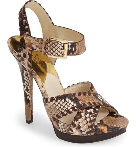 michael kors snakeskin flat sandals|snake embossed leather shoes.